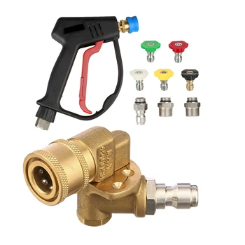 

Quick Connecting Pivoting Coupler 4500 Psi, 1/4 Inch & Pressure Washer-Gun Spray with 5 Spray Nozzles