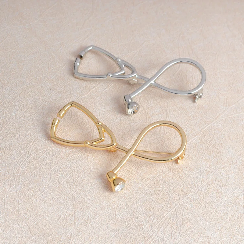 

European And American-Style Hot Selling Jewelry Creative Doctor Nurse Echometer Brooch Corsage Brooch Clothing