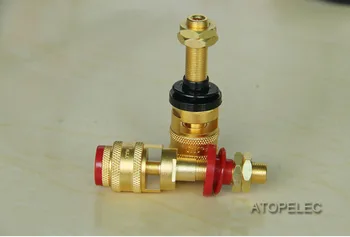 

2 pairs CMC-878L-SE 24K Gold Plated Brass Speaker AMP Long Binding Post HiFi Banana Jack Socket Panel Chassis Mount Lock Fix