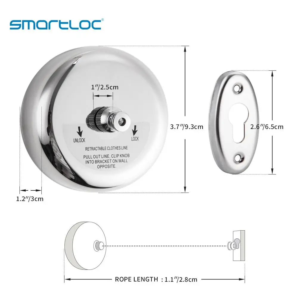 Smartloc нержавеющая сталь выдвижная леска для одежды сушилка для одежды органайзер сушилка для одежды веревочная вешалка для белья