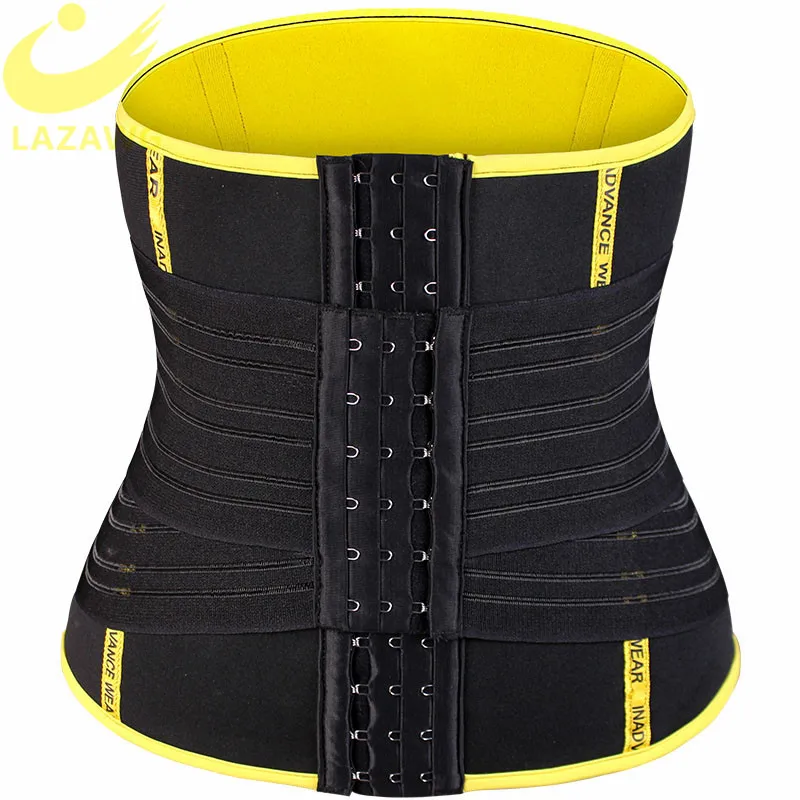 LAZAWG Hot Sweat Neoprene Belt Sauna Sweat Strap Waist Trainer Belt Tummy Control Cincher Body Shaper Slim Shapewear Workout Top - Цвет: Черный