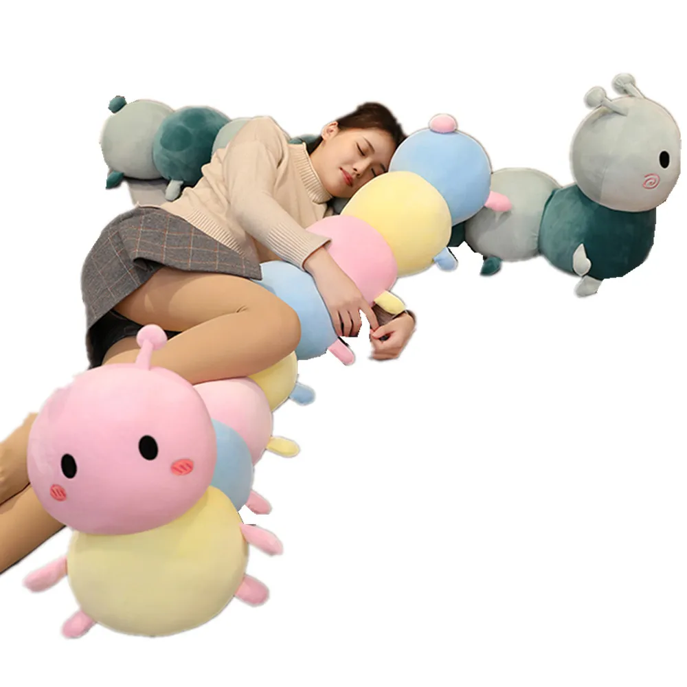 

Fancytrader 63‘’ Large Stuff Caterpillar Soft Giant Plush Caterpillar Long Sleeping Pillow Toy Kids Gift160cm 2 Colors 3 Sizes