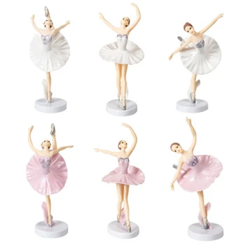 

3pcs Pink and White Ballet Girl Cake Topper Happy Birthday Party Decor Kids Girl Toy Gifts Ballet Birthday Girl Favors