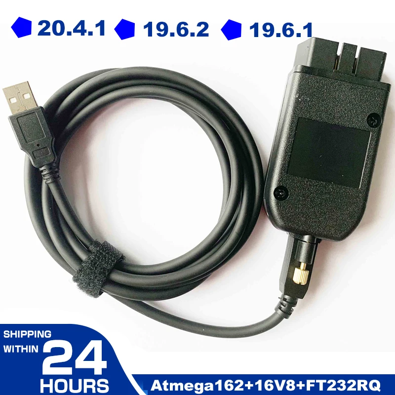 OBDII 16Pin CAN USB интерфейс 20 4 для VAG автомобилей Kline и CANBUS UDS 19.6.2 кабель ATMEGA162 + 16V8 FT232RQ SKU: