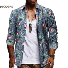 Miicoopie модная мужская гавайская рубашка уличная одежда рубашка с короткими рукавами и цветочным принтом Летняя Повседневная рубашка для отдыха в пляжном стиле