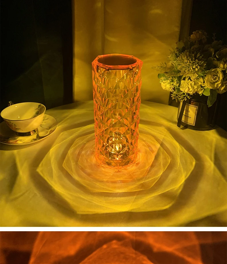 Designer Diamond Table Lamp Modern Led Lamps For Bedroom Decoration Romantic Clear Lampshade Living Room Art Deco Night Lights