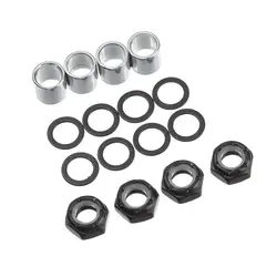 Quality Black/Gold Kit Accessories Skateboard Truck Hardware Spacers Axle Nuts Speed Rings Skateboard Longboard Parts