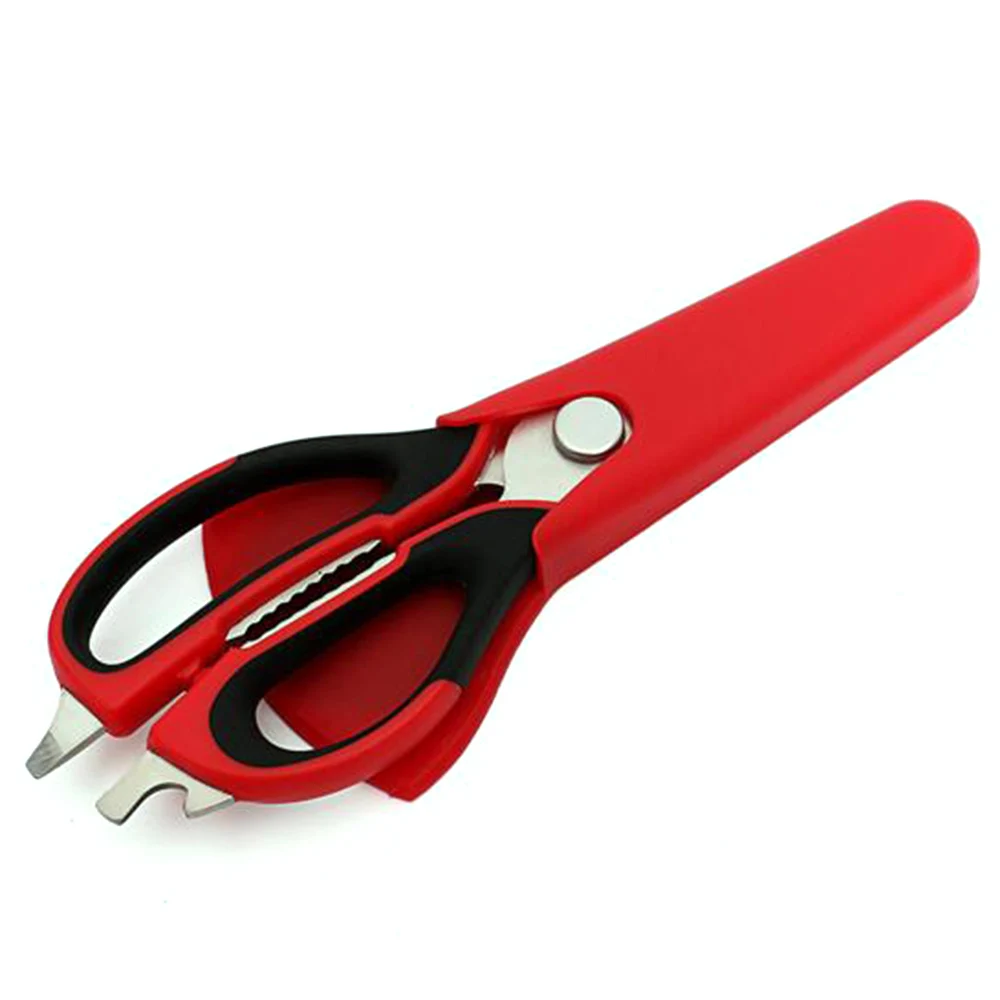 230*75 мм крепкие ножи кухонные ножницы из нержавеющей стали птицы рыба, курица ножницы для разделки для кухни быстрая и эффективная резка - Цвет: Красный