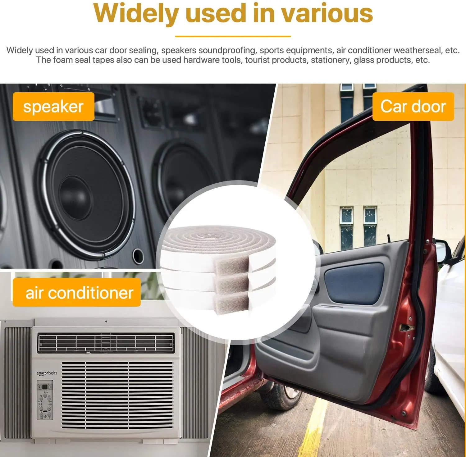 Durable Black EVA Foam Adhesive Seal Strip - Anti-Collision and Soundproofing