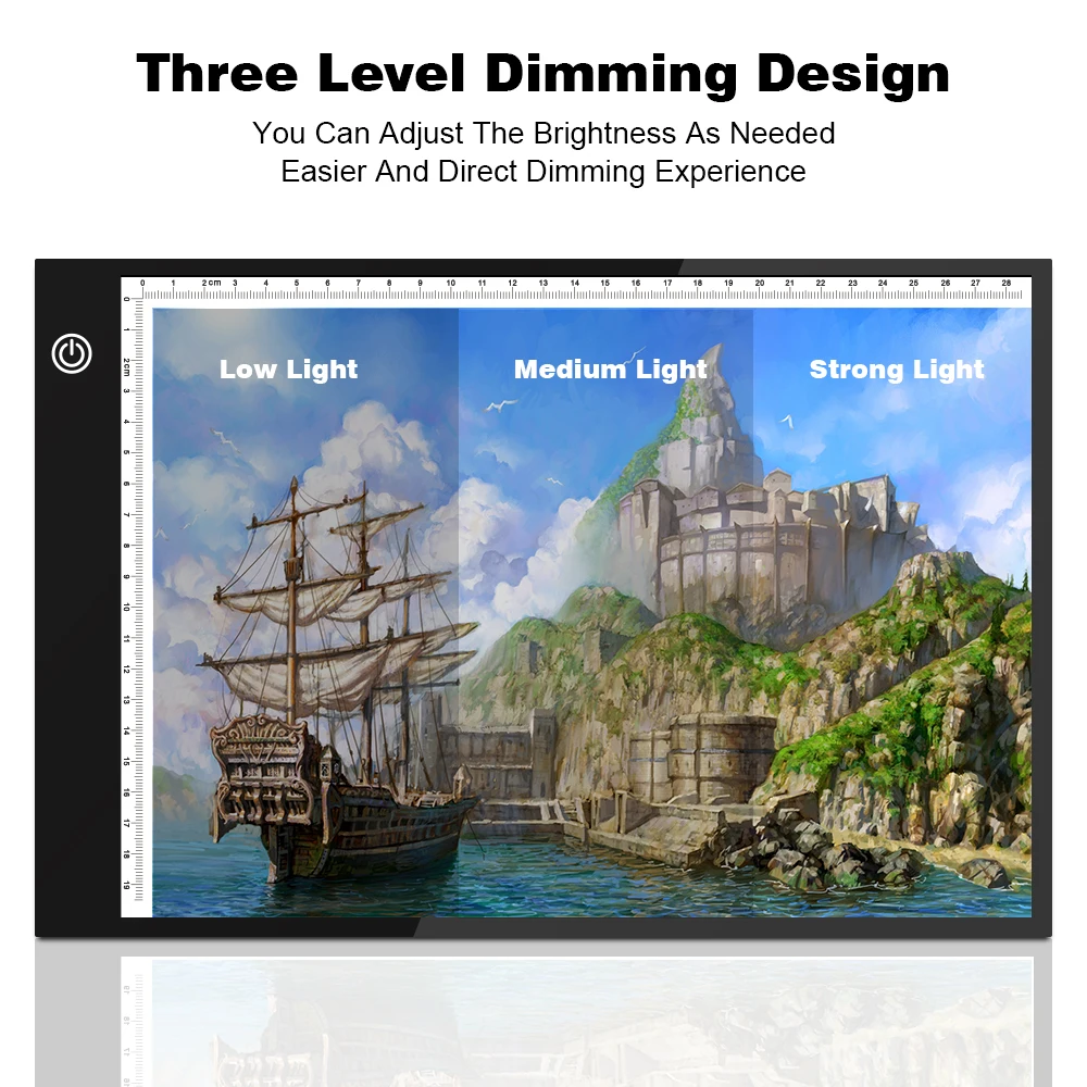 Comprar Caja de luz LED para tableta con dibujo mejorado, placa de dibujo Digital con seguimiento de escritura gráfica A4 para bocetos de pintura de diamante