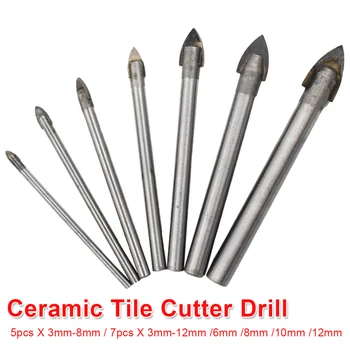 

3-12mm Ceramic Tile Cutter Drill Tungsten Carbide Tipped Ceramic Tile Cutter Power Tools for Glass/ Ceramics/ Tiles Drill Round
