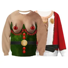 Объемный свободный свитер с круглым вырезом и принтом цифр, куртка с длинными рукавами, осенние и зимние рождественские костюмы, свитера