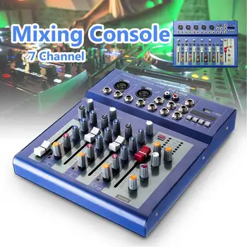

7 Channel Mixing Console USB Portable Audio Mixer 220V Karaoke Amplifier DJ Sound Mixing Console For Karaoke KTV Match Party