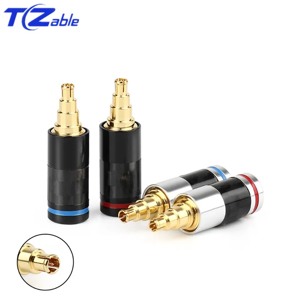 1 Pair Headphone Plug Beryllium Copper Earphone Pin Jack Plugs For IE40 Pro Carbon fiber Paint Black Silver Gold Plated Adapter