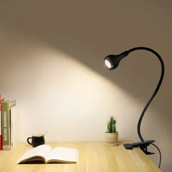 

USB Power Clip Holder LED Book Light Desk Lamp 1W Flexible LED Reading Book Lamp Switch On/Off Table Lamp for Bedroom Study Room