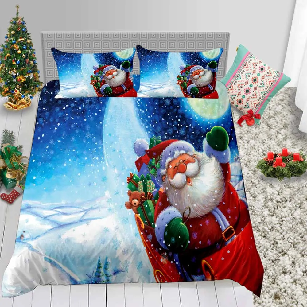 Merry Christmas Санта Клаус постельных принадлежностей модное одеяло крышка один двойной Король Размер подарки на праздник простыня спальный Декор - Цвет: 5
