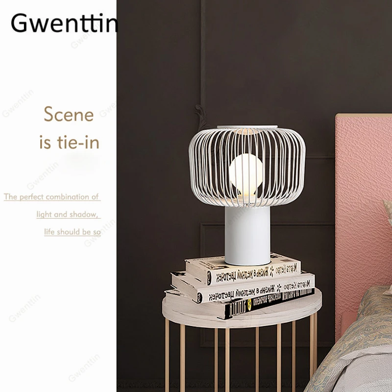 Nordic Iron Cage Table Lamp Loft Industrial Standing Desk Lights Bedroom Bedside Modern Led Light Fixtures Luminarias Home Decor Nordic Iron Cage Table Lamp Loft Industrial Standing Desk Lights Bedroom Bedside Modern Led Light Fixtures Luminarias Home Decor