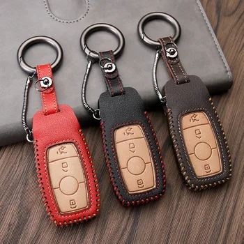 

Car Key Case For Mercedes Benz E C G M R S Class 204 212 216 SLS SLK GLK CLK E400 Remote Fob Protector Cover Keychain Bag