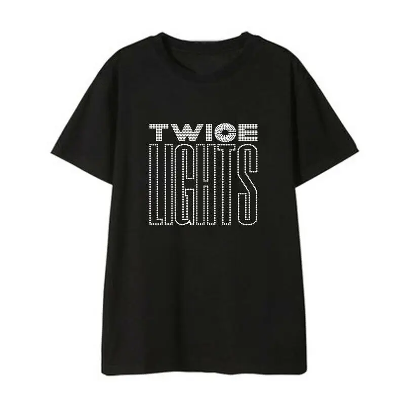 Футболка с надписью ALLKPOPER KPOP футболка TWICE LIGHTS MOMO DAHYUN JIHYO JUNGYEON TZUYU летняя свободная