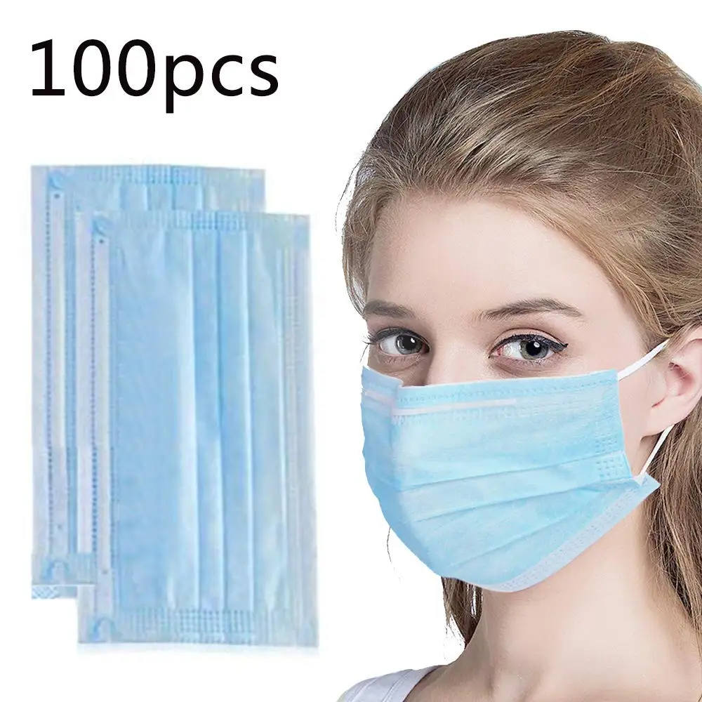 

Fast Delivery 100PC 3 Lay Disposable Medical Face Masks Non Woven Mouth Medical Care Masks For Anti Covid-19 Virus Gem