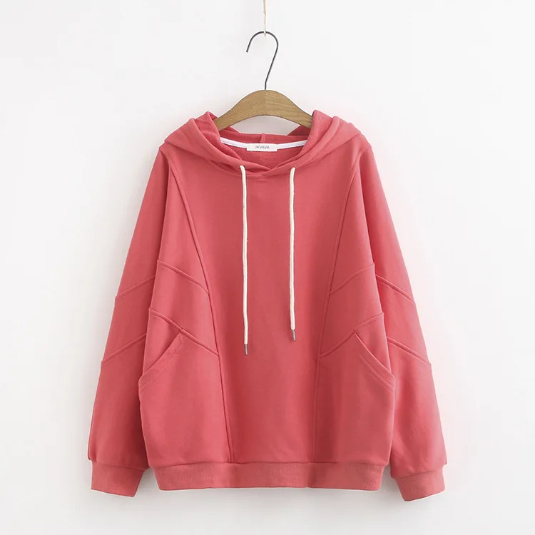 Blvyisla 3XL большой двойной карман с длинным рукавом хлопковые толстовки с капюшоном женский комбинезон спортивные толстовки с длинными рукавами высокое качество