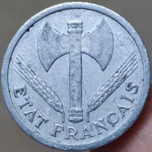 27 мм Виши Франция, настоящая коморативная монета оригинальная коллекция