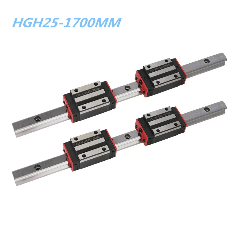 CNC Set 20-600mm 2x Linear Guideway Rail 4x Square type carriage bearing block