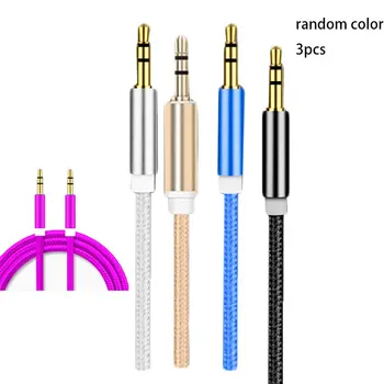 

Aluminum Alloy Male To Male Audio Cable 3.5Mm Audio Cable Aux Copper Core Car Car Universal Audio Cable