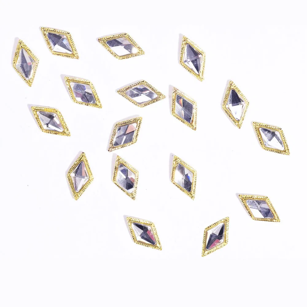 10* ромбовидные амулеты ювелирные изделия AB алмазные маникюрные камни кристалл дизайн ногтей плоские с обратной стороны 12 мм кристаллы для ногтей RhinestonesJR1-15 для ногтей