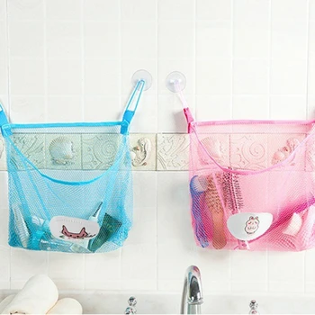 

Child Bath Toy Storage Bag Organiser Net Suction Baskets Kids Bathroom Mesh Bag