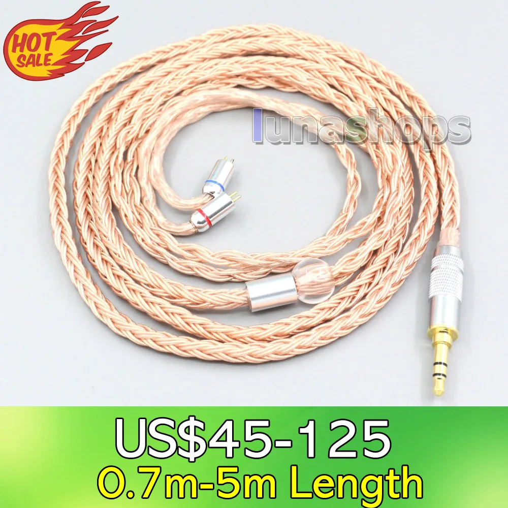 LN006763 2.5mm 4.4mm XLR 16 Core 99% 7N OCC Earphone Cable For 0.78mm 0.77mm BA Custom JH11 JH13 Flat Step