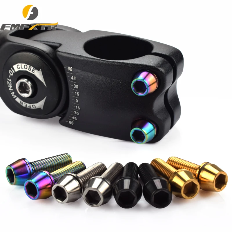 FMFXTR 2pcsTitanium сплав винт велосипедный карбоновая ручка болт и шайба m6x20mm дорожный гоночный велосипед передняя вилка, замок гайка