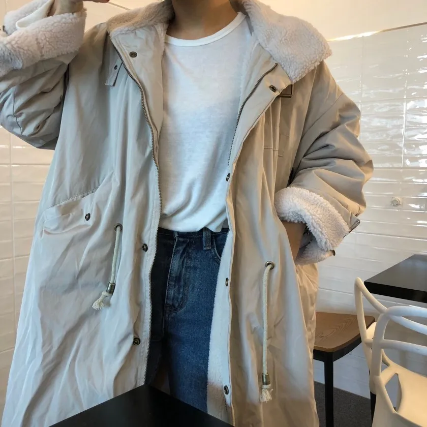 Осень и зима Южная Корея Dongdaemun женское платье длинное плотное хлопковое Стеганое пальто для женщин