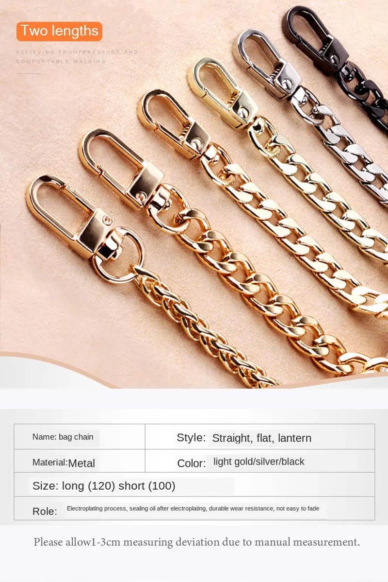 Flipkart.com | Calandis 4Pieces Metal Flat Chain & Purse Strap Extender / Chain  Strap Accessory Gold Multipurpose Bag - Multipurpose Bag