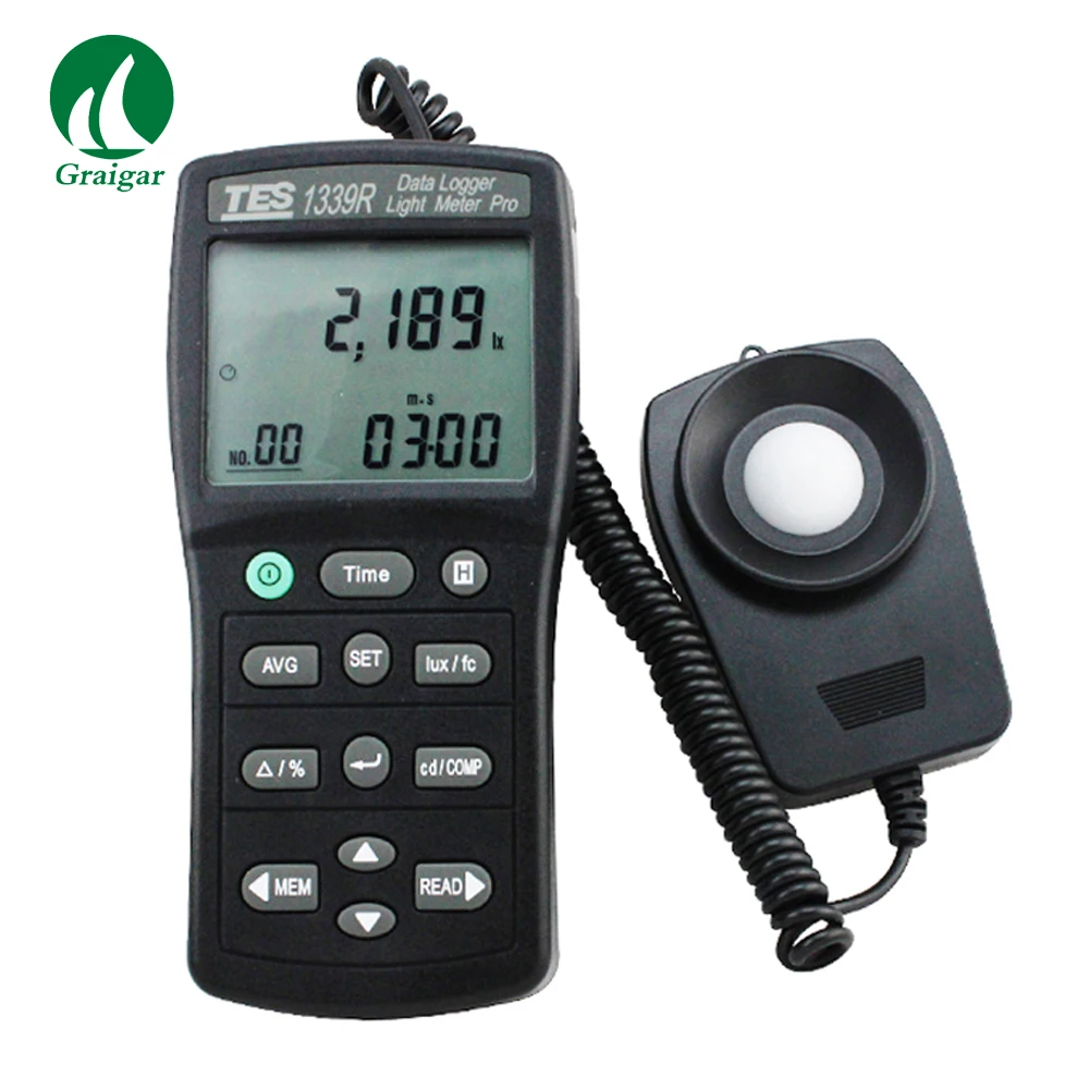 

TES-1339R Data Logger Light Meter Lux Tester with CD Software and RS232 Cable