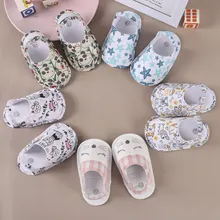 [Simfamily] Детские домашние тапочки из хлопка; обувь для новорожденных; летние тапочки для маленьких мальчиков и девочек; мягкие тапочки с рисунком