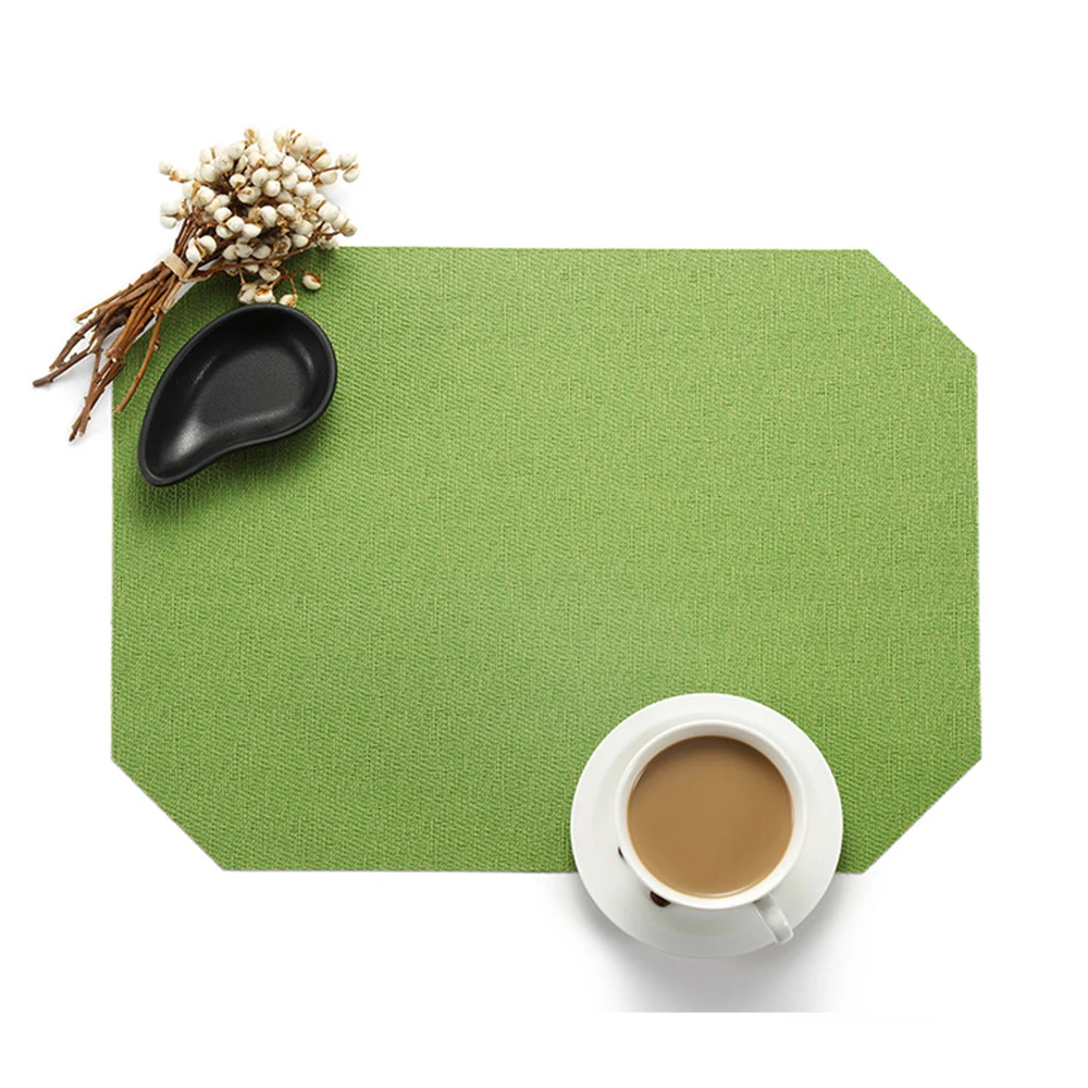 4pcs PVC Solid Color Table Mats Placemats Sets Waterproof and Non-slip