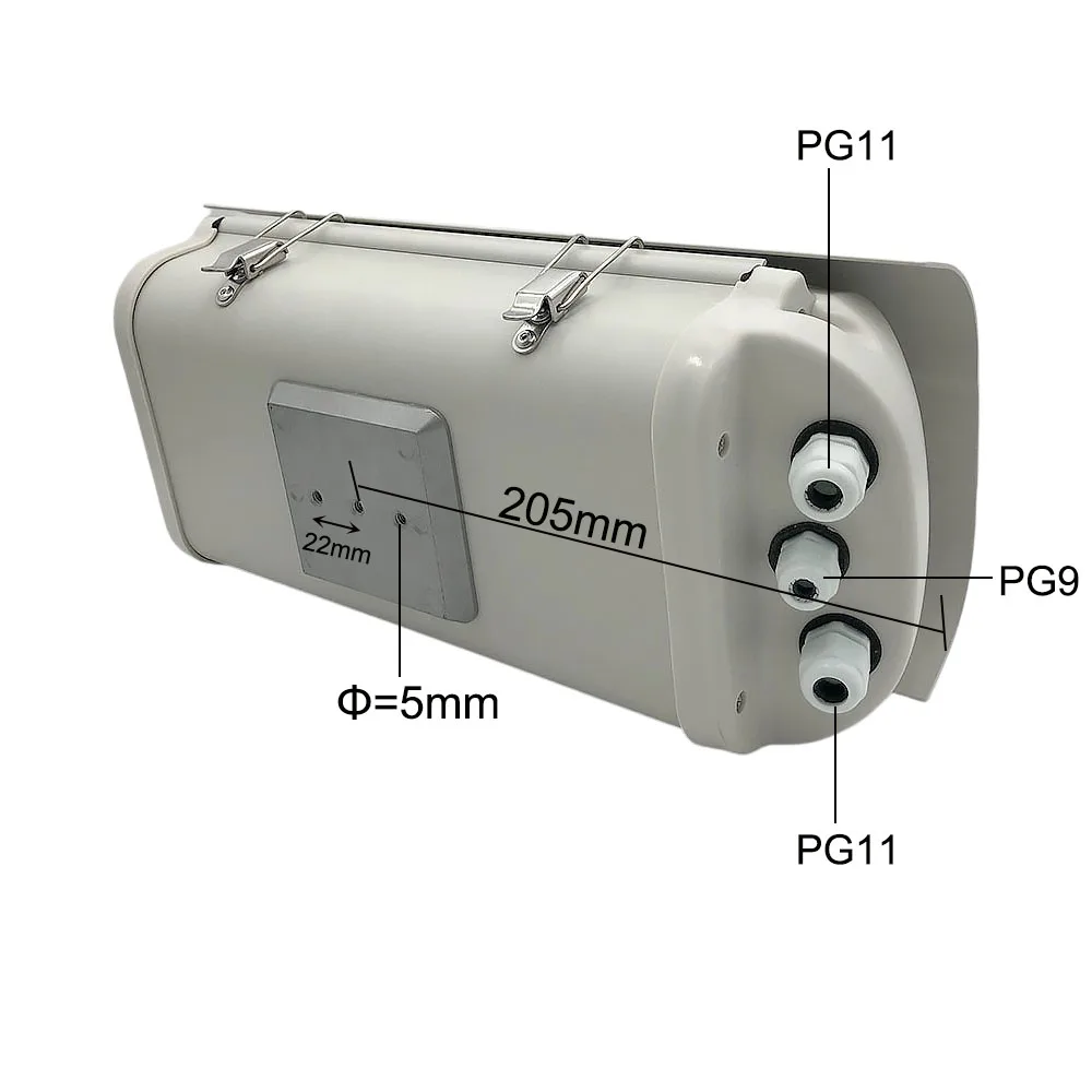 Large Size Indoor Outdoor Waterproof Security Surveillance CCTV Camera Housing Cover Case Aluminum Side Open Double Locks Shell