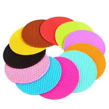 10 шт. круглый термостойкий силиконовый коврик для напитков, подставки для чашек, нескользящая подставка для горшка, Настольная кухонная салфетка-подставка, аксессуары