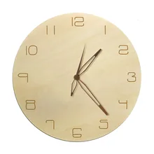 Натуральная деревенская художественная декоративная стена часы простые арабские цифры с деревянной ручкой не тикающие кварцевые минималистичный дизайн деревянные часы