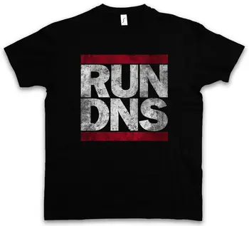 

RUN DNS T-SHIRT Domain Name System Run Fun Shirt DMC Server Gamer Admin PC IP