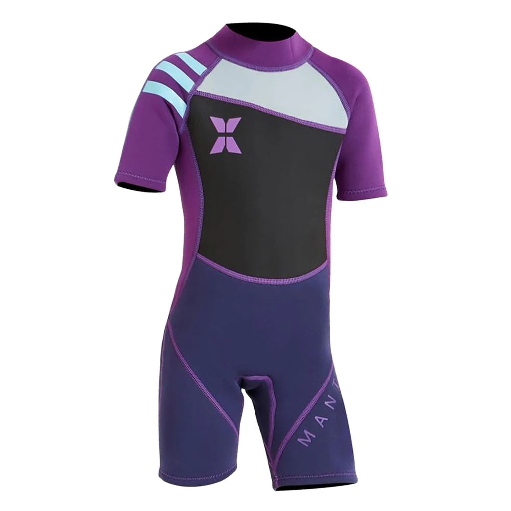Kids Wetsuit,2.5mm Neoprene Thermal Swimsuit,Short Sleeve Kids Wet Suits for Swimming Scuba Diving,Full Wetsuit for Girls Boys