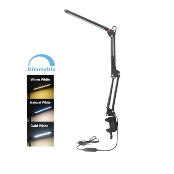 

USB Table Lamp 6W Flexible Dimmable LED Desk Lamp Three Color Modes Reading Light with Clip DC5V