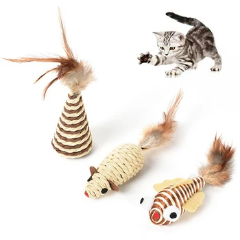 

3PCS Cat Toy Set Assorted Training Cat Teaser Toy Cat Interactive Toy Mouse Toy Cat Funny Favor Toy Pet Training Toys