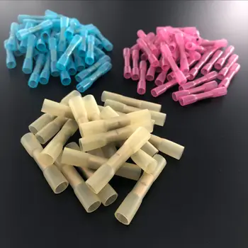 

100 PCS Heat Shrink Soldering Wire Conector Sleeve Insulated Waterproof Butt Terminals Wire Connector For Wire Connected