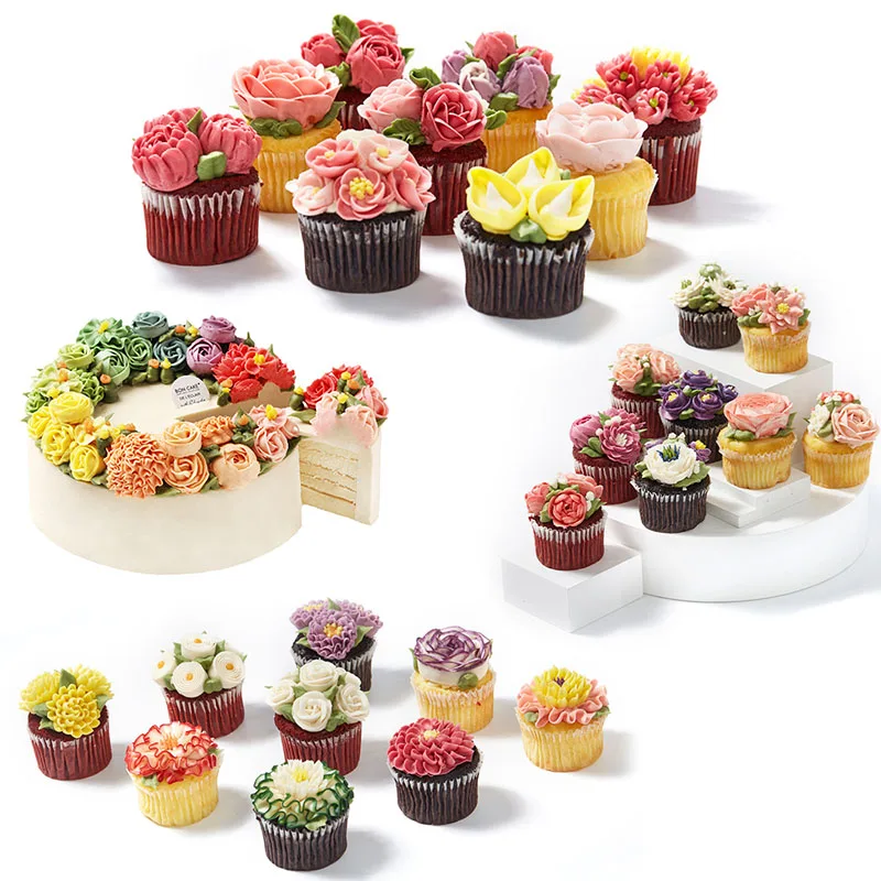 19Pcs Cake Decorating Tools Pastry Bag Supplies Cupcake Baking Confectionery Sleeve Stainless Steel Case