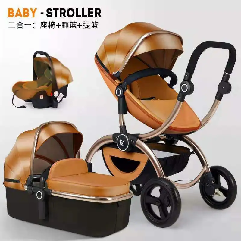  2020 new high landscape baby stroller two way Sitting and lying on four wheels foldable kuudy strol