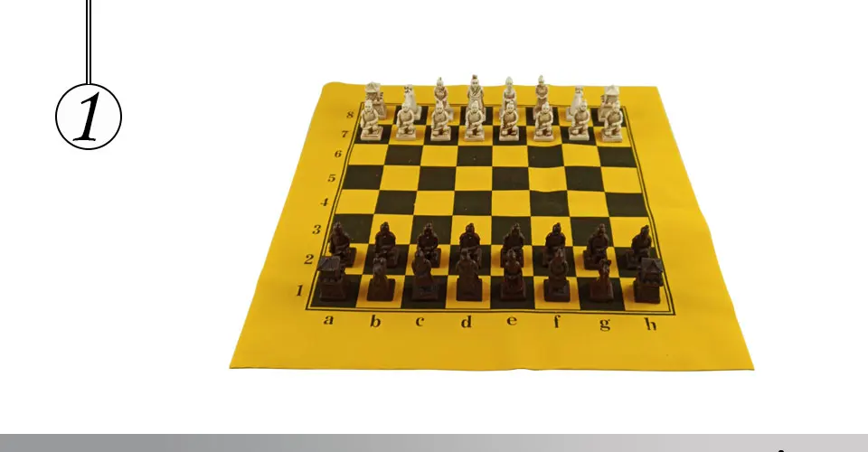Easytoday Chess Game Set Resin Chess Pieces Synthetic Leather Flannel Chessboard Terracotta Model Table Entertainment Games Gift  (1)