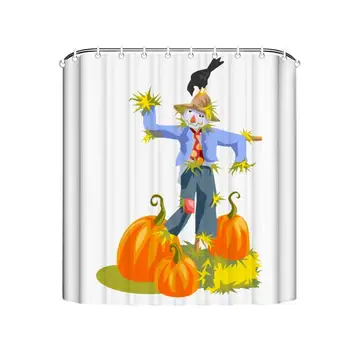 

Thanksgiving Autumn Fall Harvest Bathroom Shower Curtain with 7-12 Hooks, Bath Curtain Durable Waterproof Fabric Bathroom