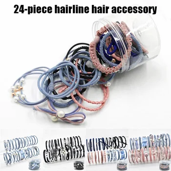 

24 Pcs Women Lady Hair Band Ponytail Loop Holder Decoration Stretchy Accessories TY53